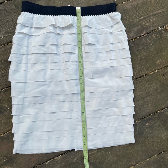 BCBGMaxAzria Moonlight Chiffon Tiered Mini w Black Elastic Waist Trim NWT - Picture 11 of 12